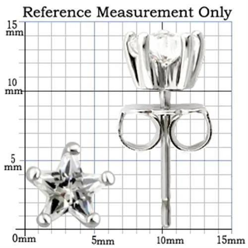 0W157 - 925 Sterling Silver Earrings Rhodium Women AAA Grade CZ Clear
