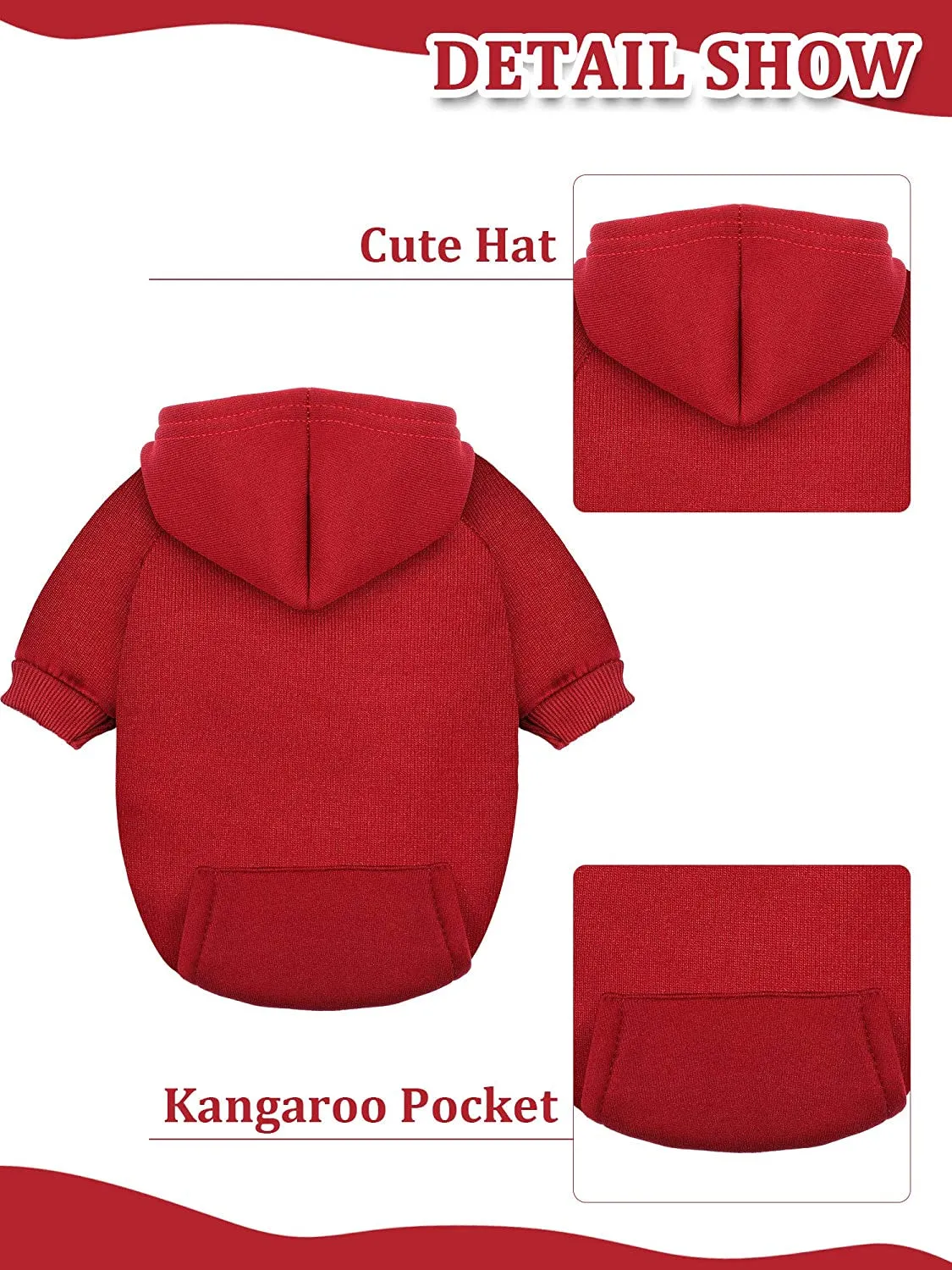 4 Pieces Small Dog Sweaters Dog Hoodie Clothes