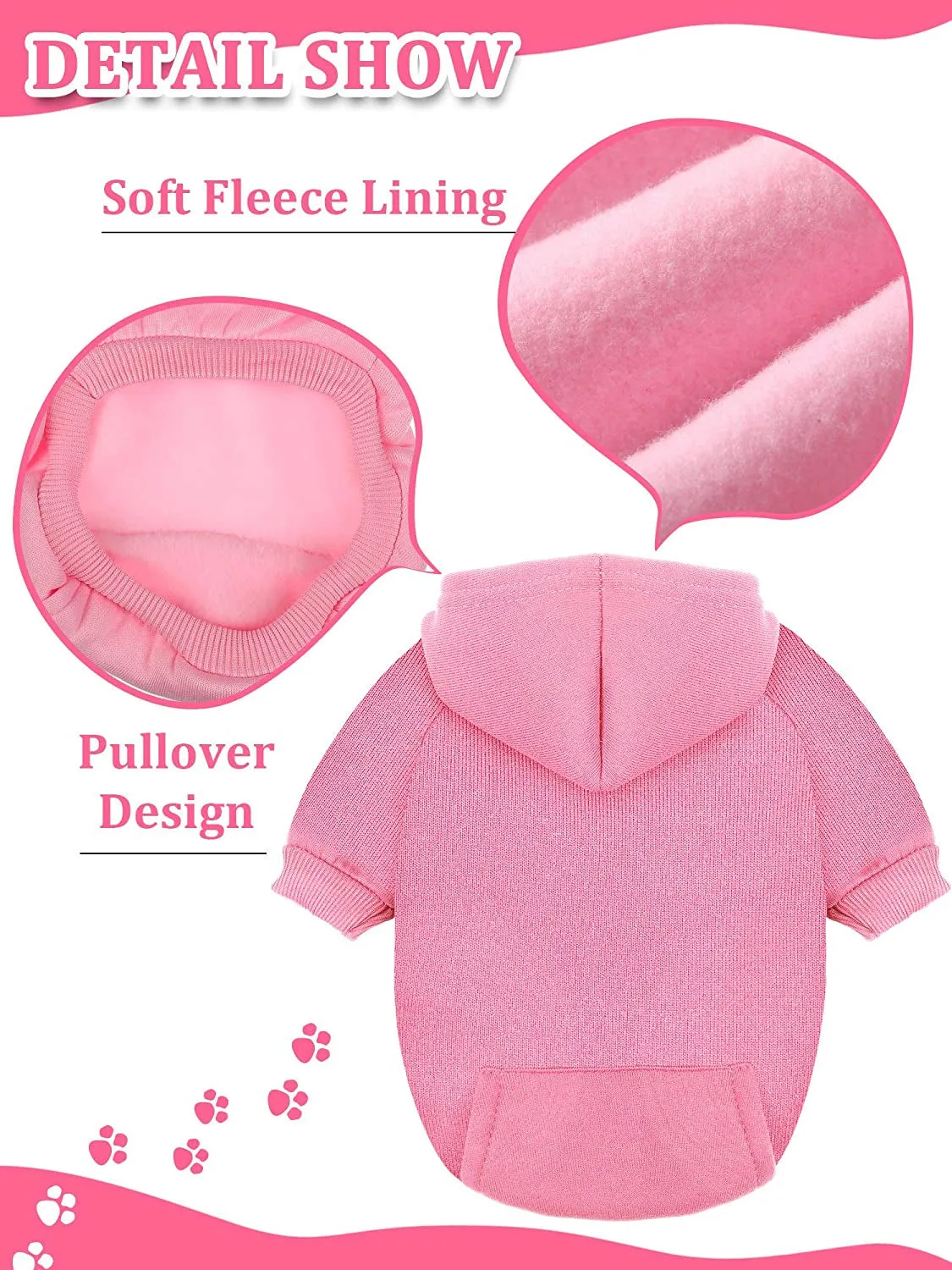 4 Pieces Small Dog Sweaters Dog Hoodie Clothes