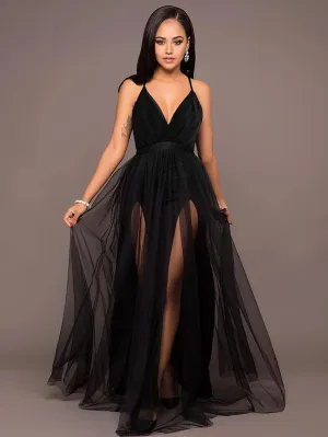 A-line Deep V Neck Split formal dresses Bridesmaid Dresses evening gown Prom Dress