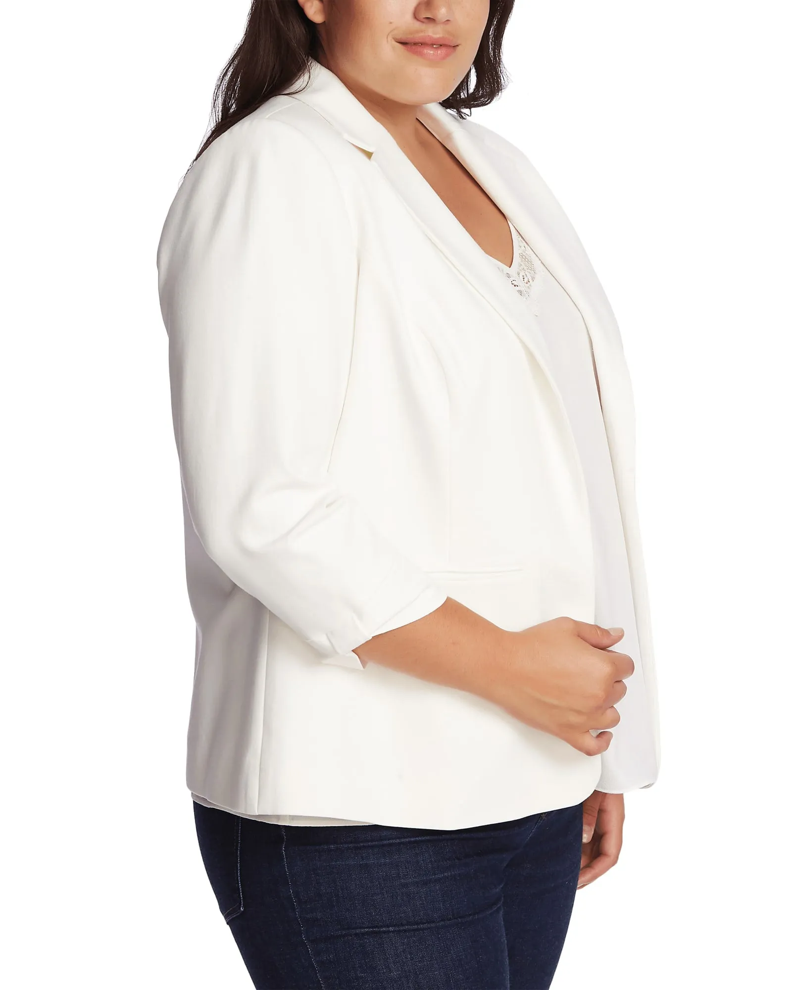 Alaina Three-Quarter-Sleeve Blazer | SOFT ECRU