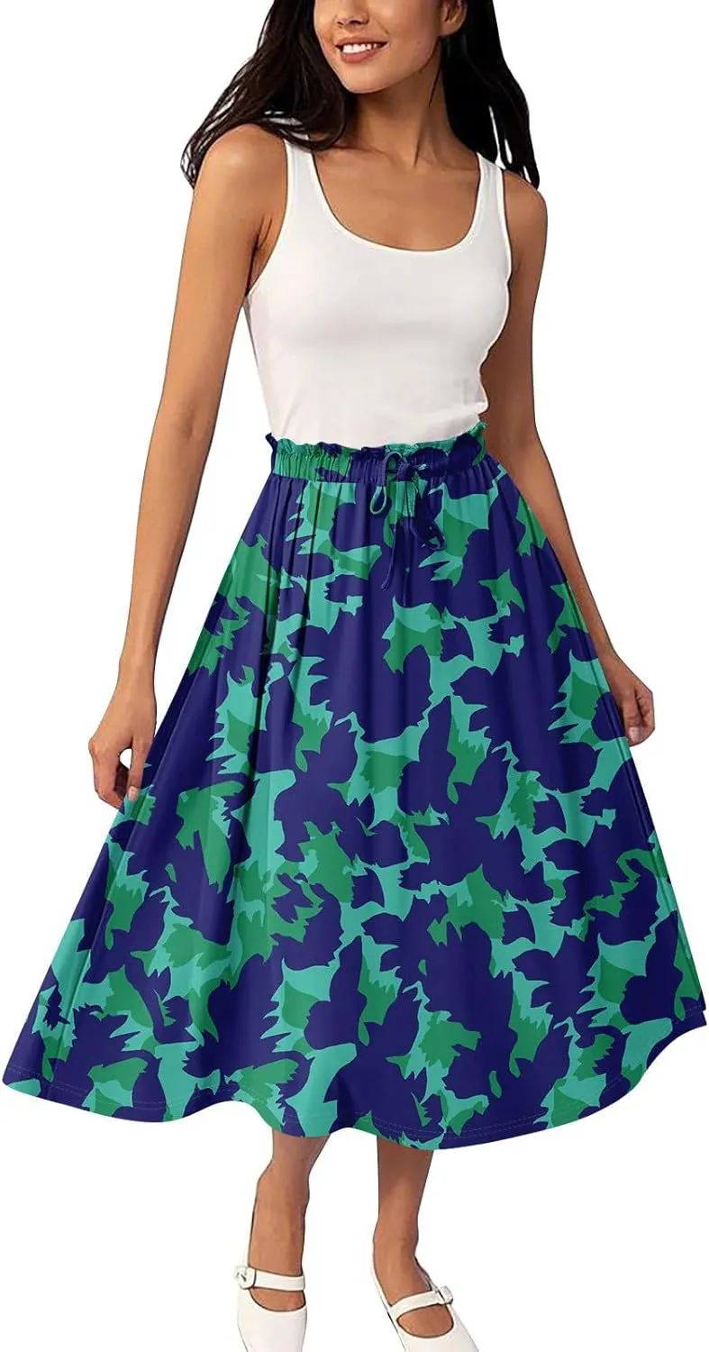 Aline Skirts for Women High Waist Flowy Maxi Skirt Long A-Line Skirt Boho Style