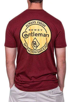 Always Fresh Short Sleeve Pocket Tee Shirt in Maroon by Rowdy Gentleman