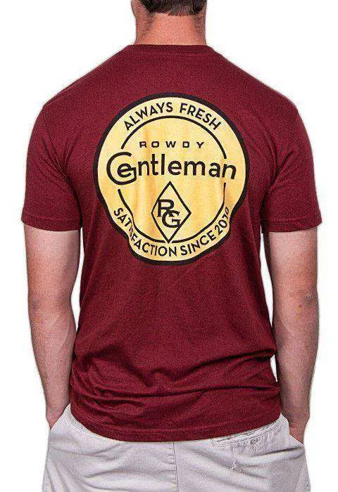 Always Fresh Short Sleeve Pocket Tee Shirt in Maroon by Rowdy Gentleman