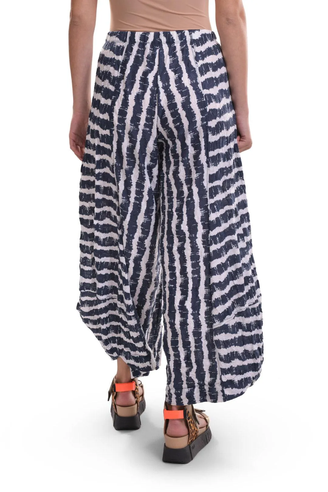 Ash Crinkle Punto Pants, Navy