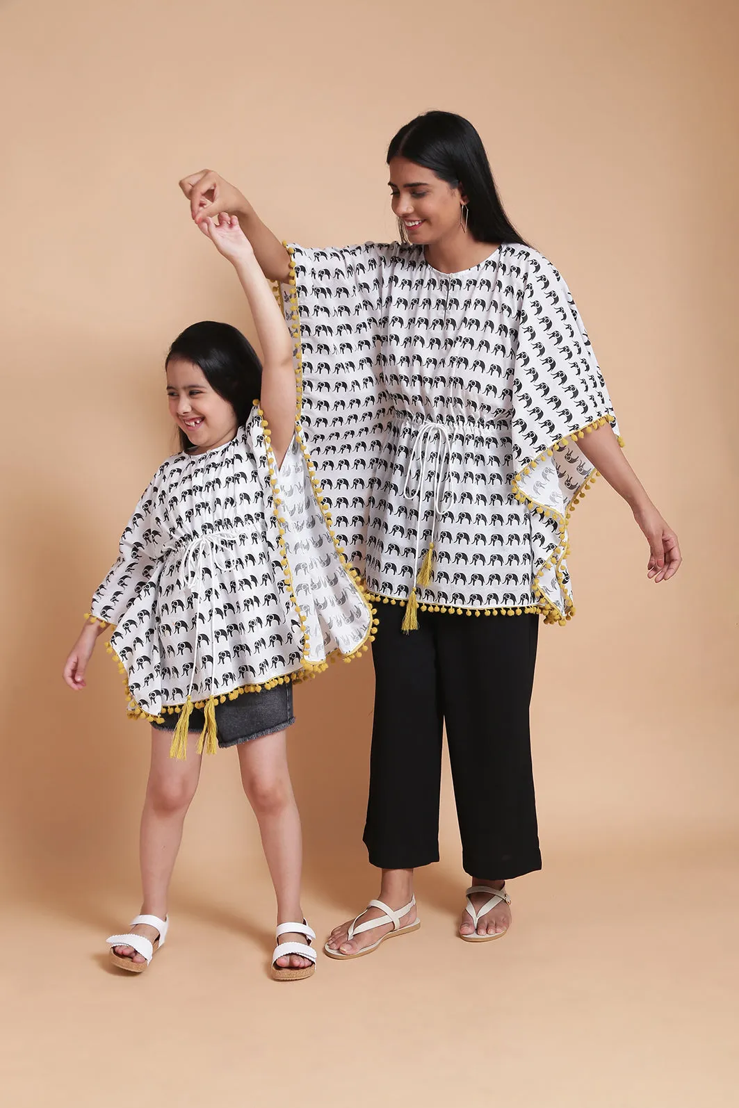 B&W ELEPHANT KAFTAN- WOMEN
