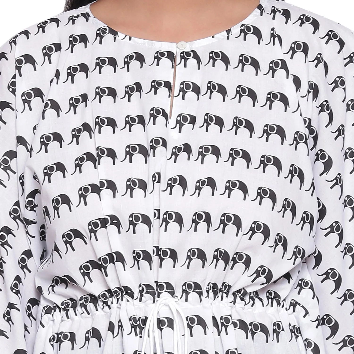 B&W ELEPHANT KAFTAN- WOMEN