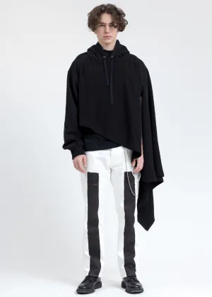 Black Asymmetric Drape Hoodie