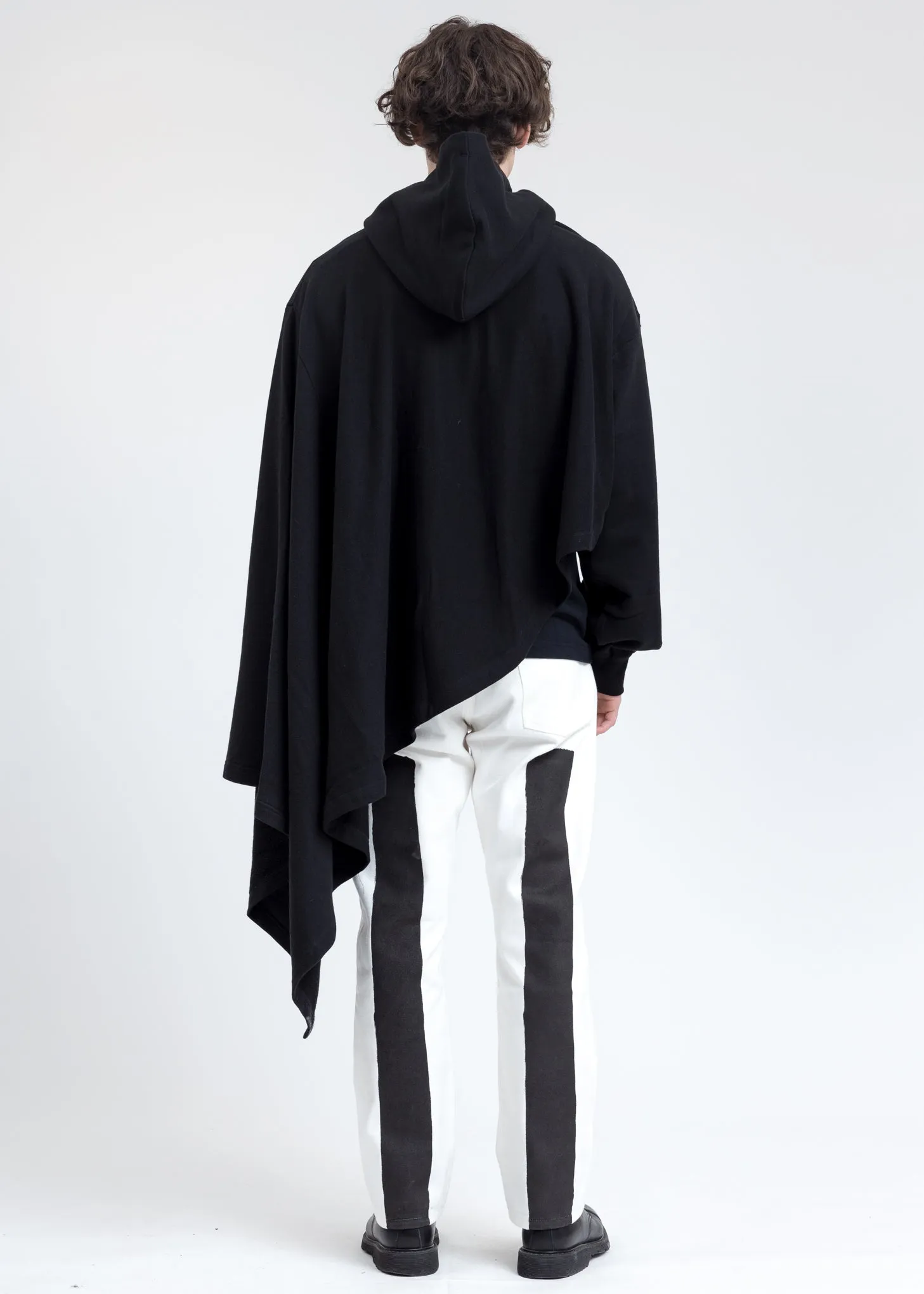 Black Asymmetric Drape Hoodie