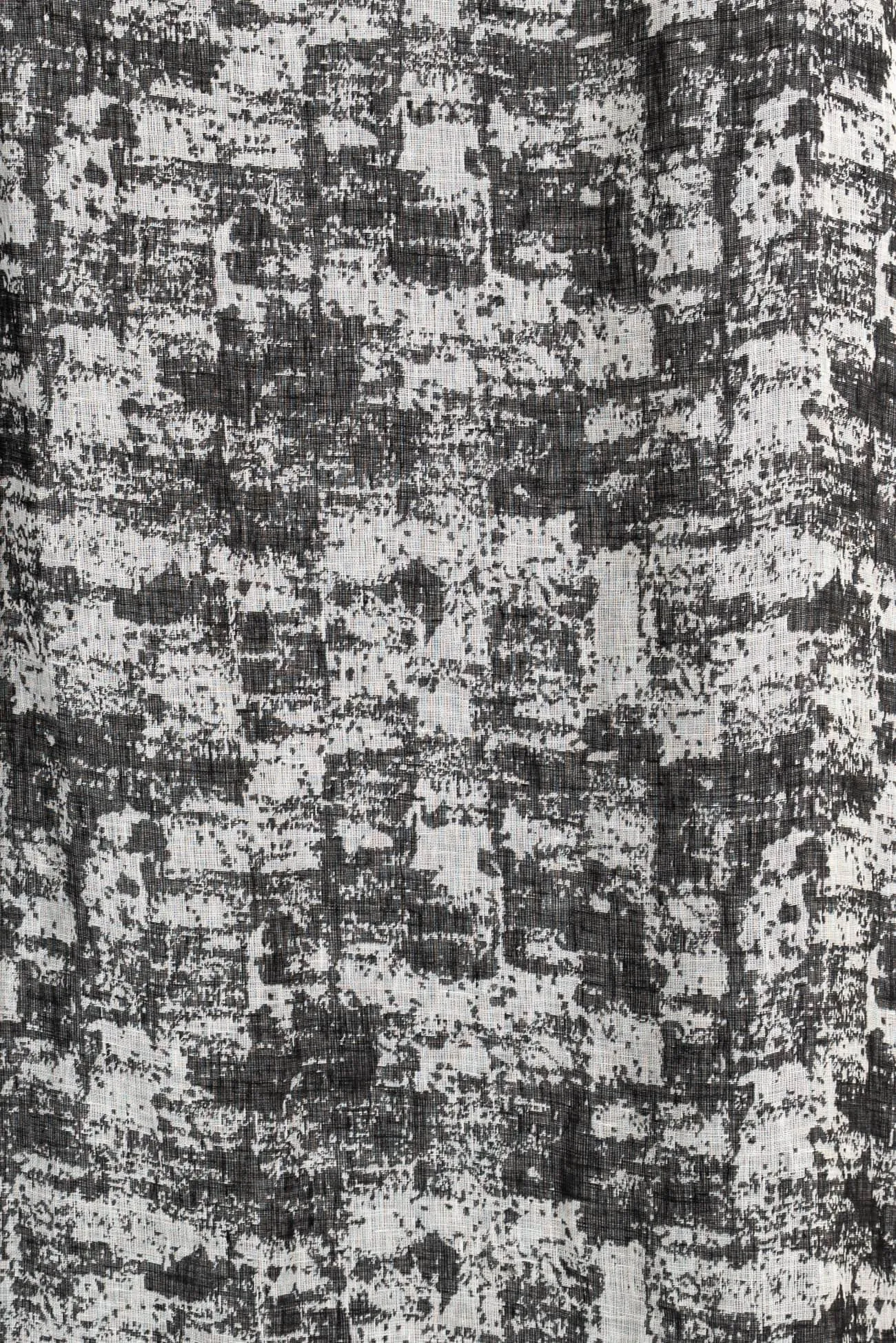 Black Spatter Cotton/Linen Jacquard Gauze Woven