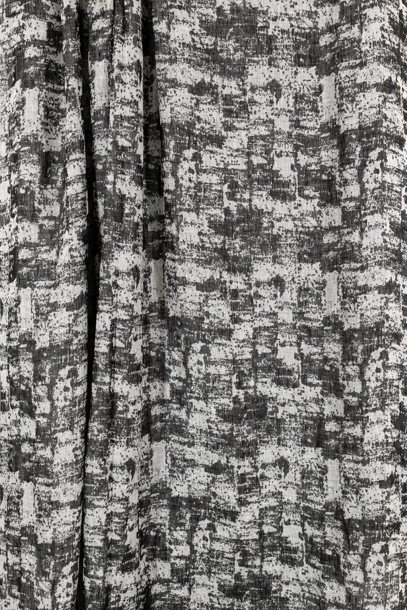 Black Spatter Cotton/Linen Jacquard Gauze Woven