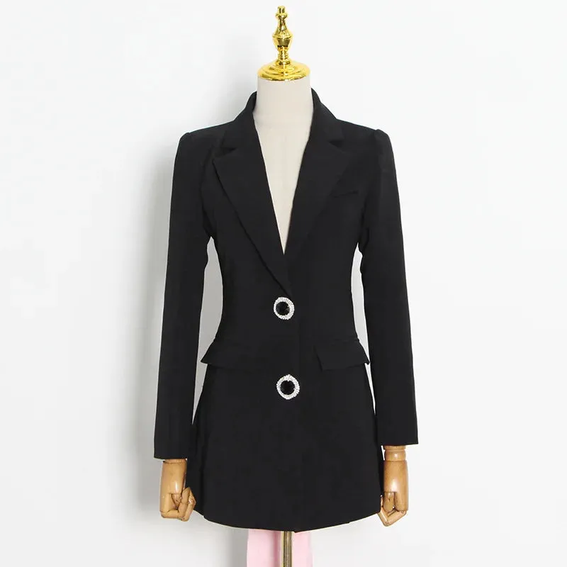 Blazer with Pink Satin Bow Sash