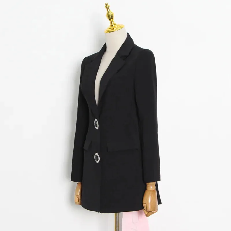 Blazer with Pink Satin Bow Sash