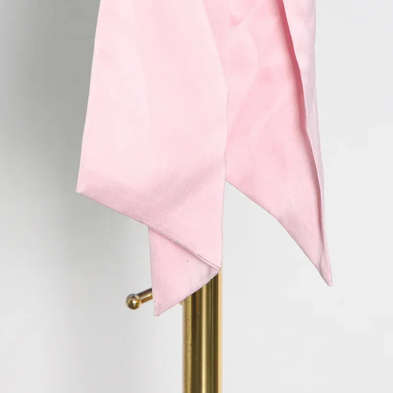 Blazer with Pink Satin Bow Sash