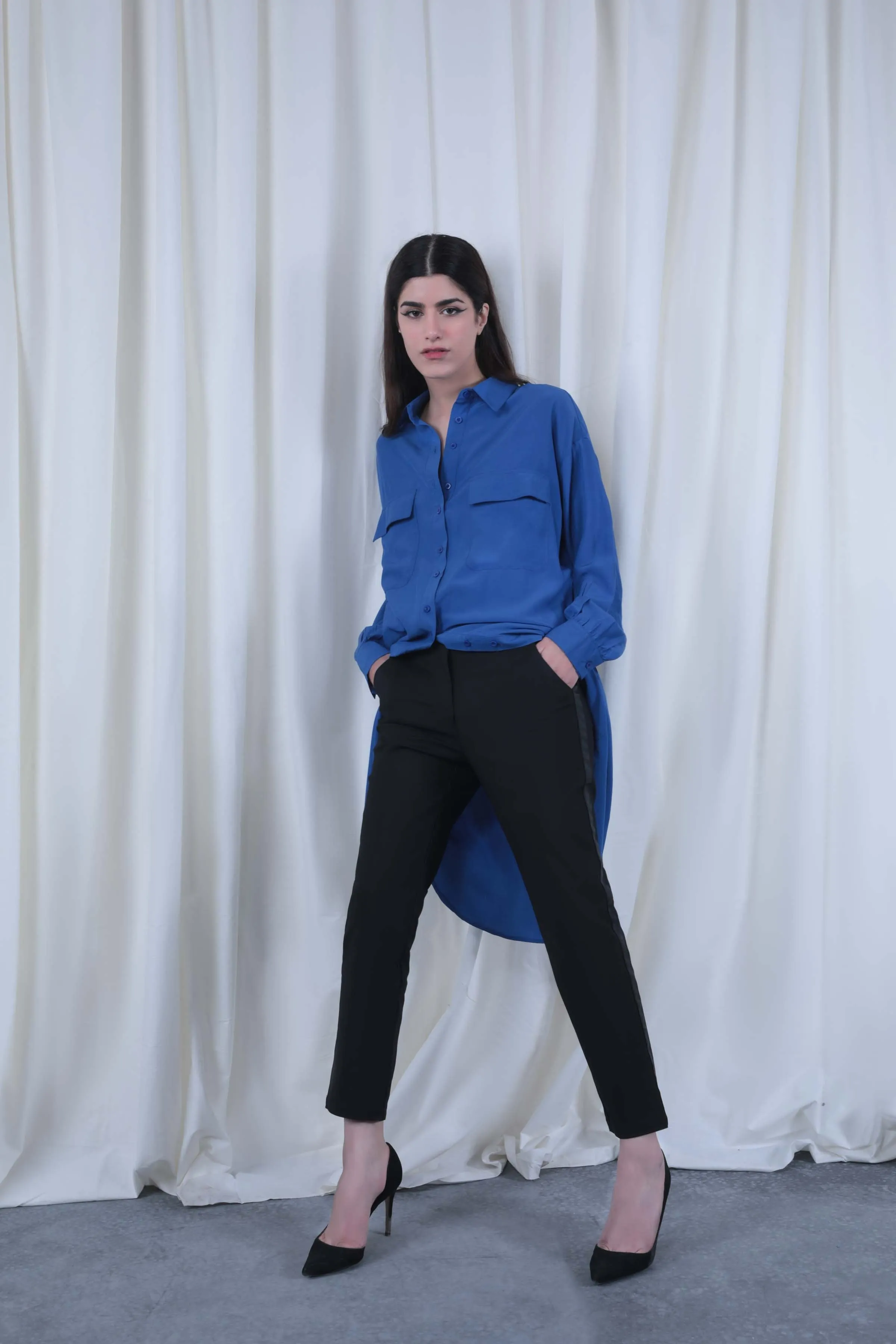 Blue Long Buttoned Shirt