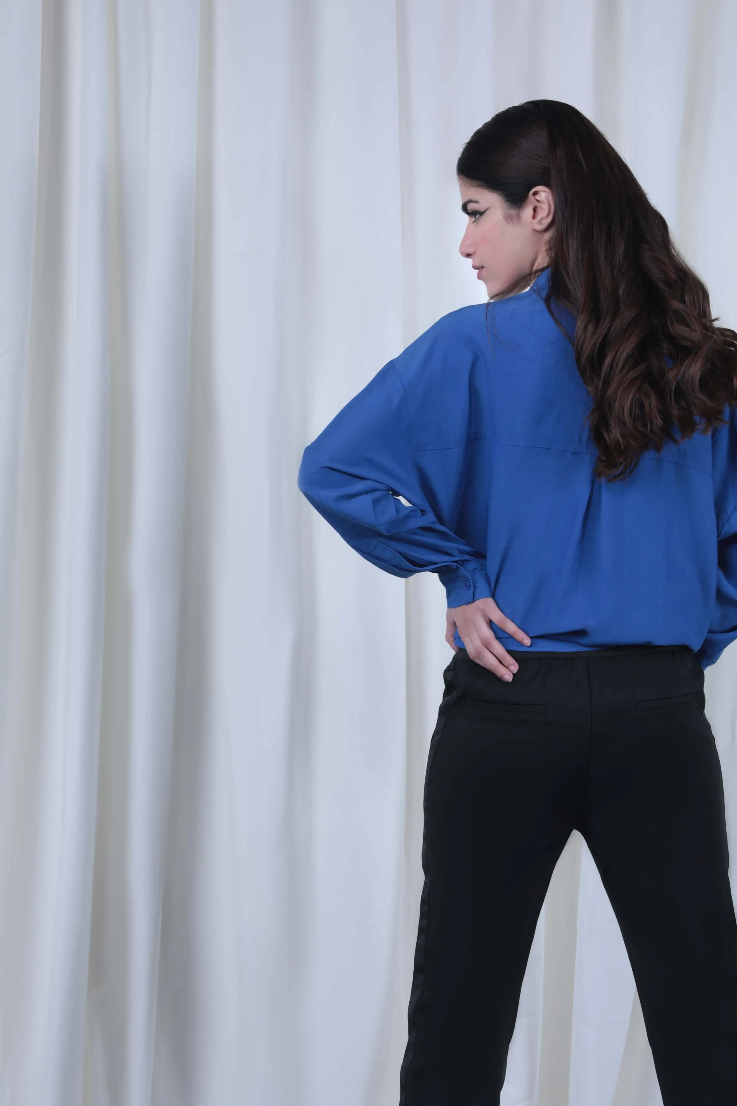 Blue Long Buttoned Shirt