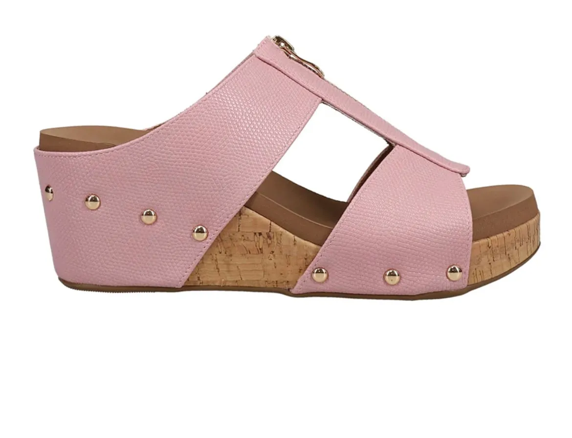 Corkys blush slip on wedge