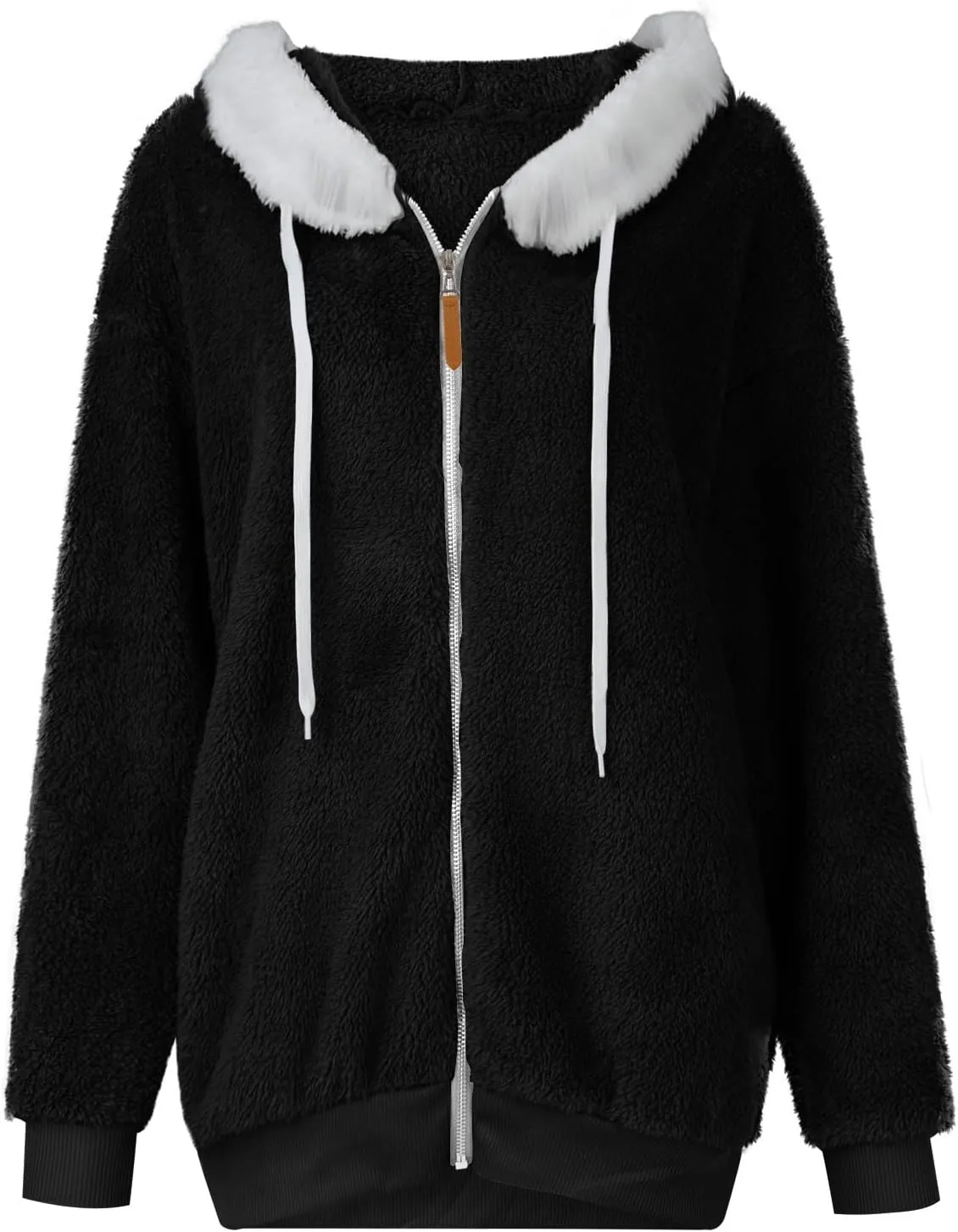 COTECRAM Jackets for Women Casual Plus Size Sherpa Fleece Winter Coats Full Zip Up Fuzzy Plush Sweater Hoodies Outerwear