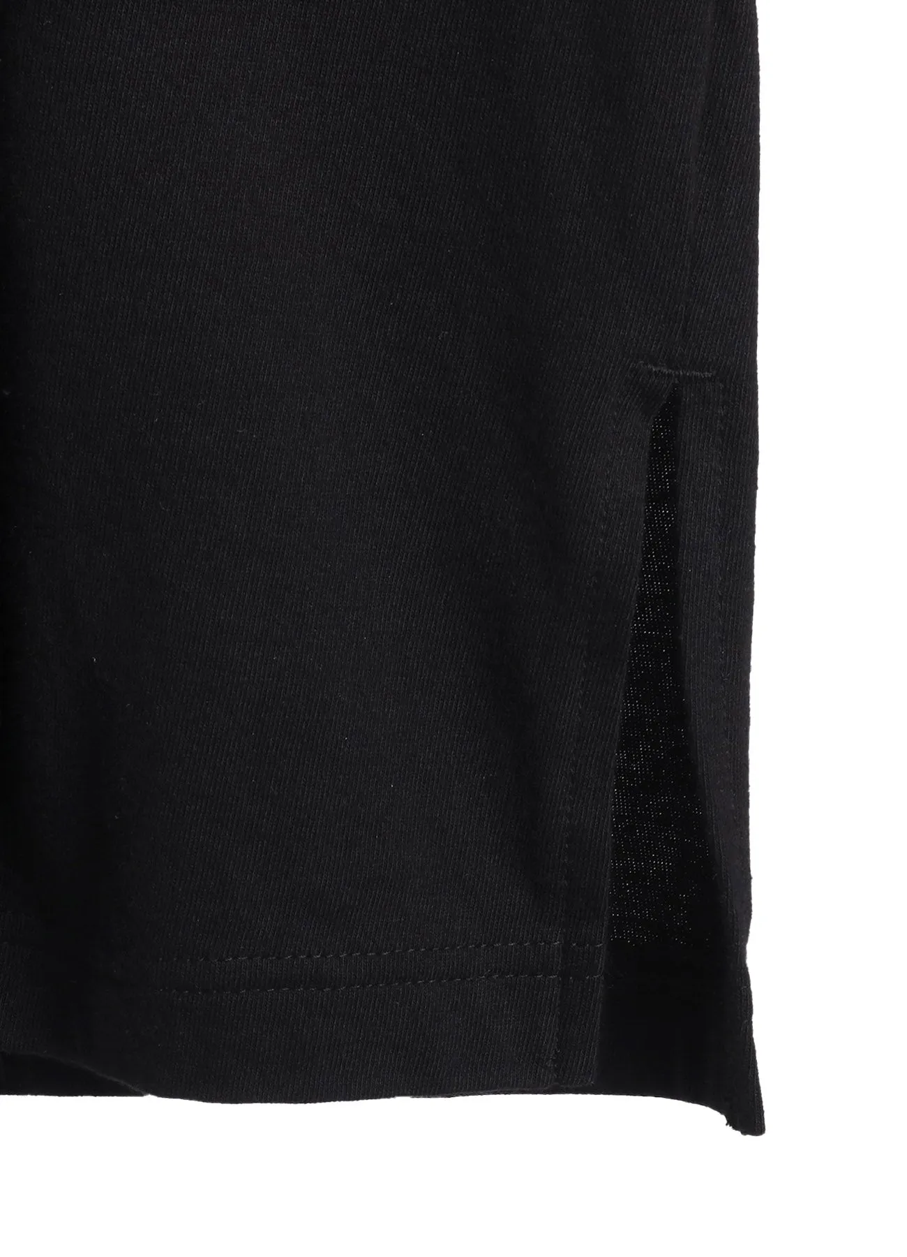 COTTON JERSEY FABRIC SWITCH L/S DRAPED T-SHIRT