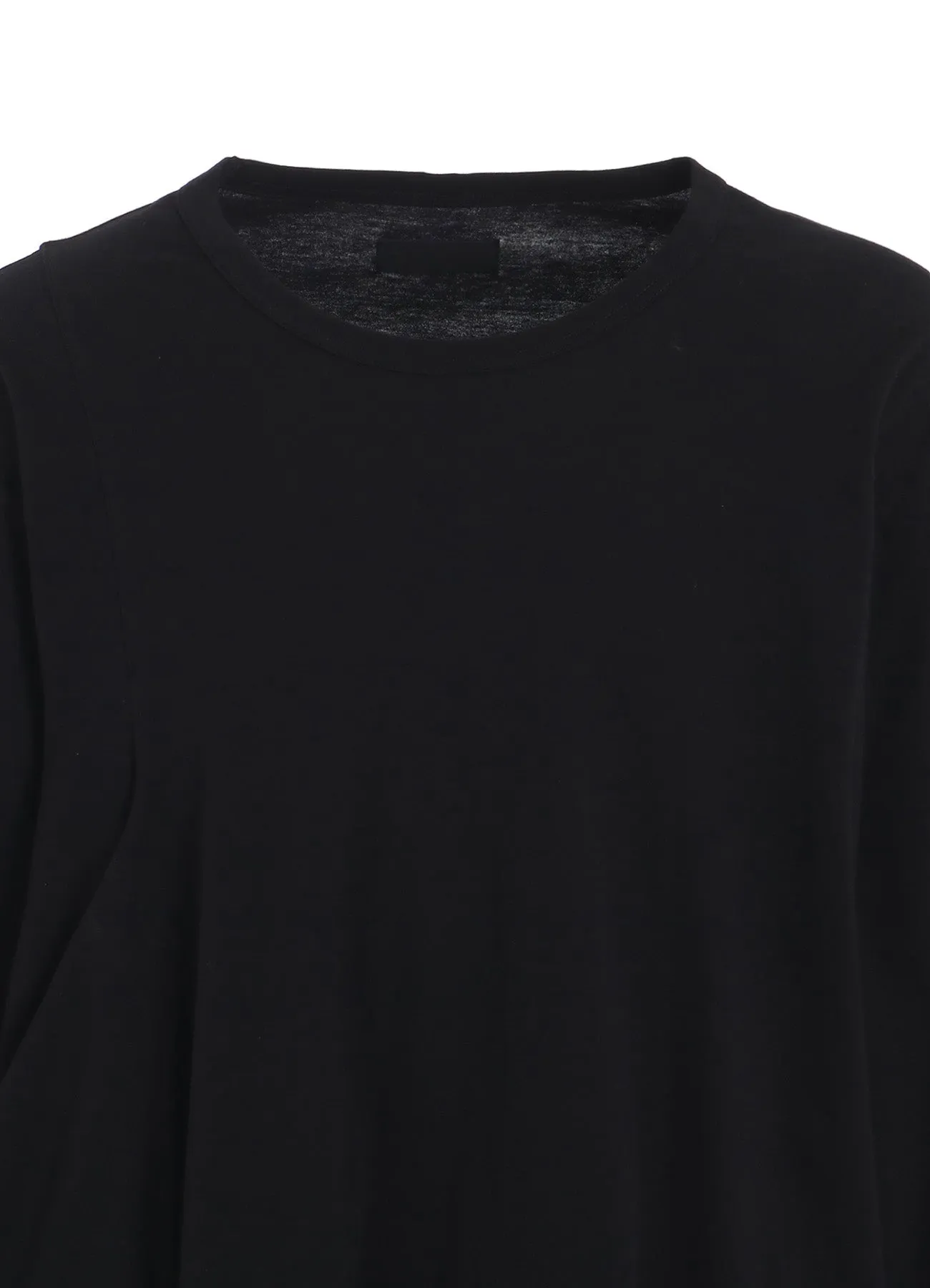 COTTON JERSEY FABRIC SWITCH L/S DRAPED T-SHIRT