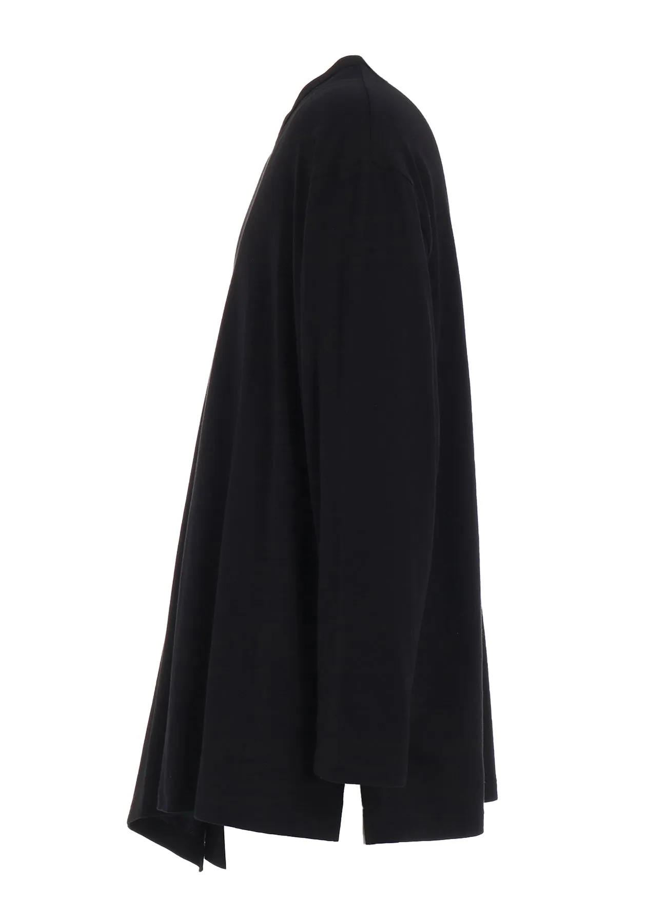 COTTON JERSEY FABRIC SWITCH L/S DRAPED T-SHIRT