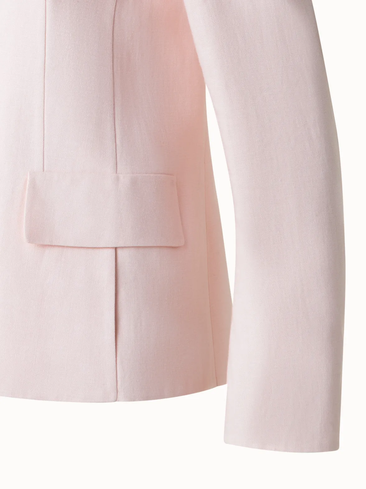 Double-Breasted Blazer in Linen Double-Face