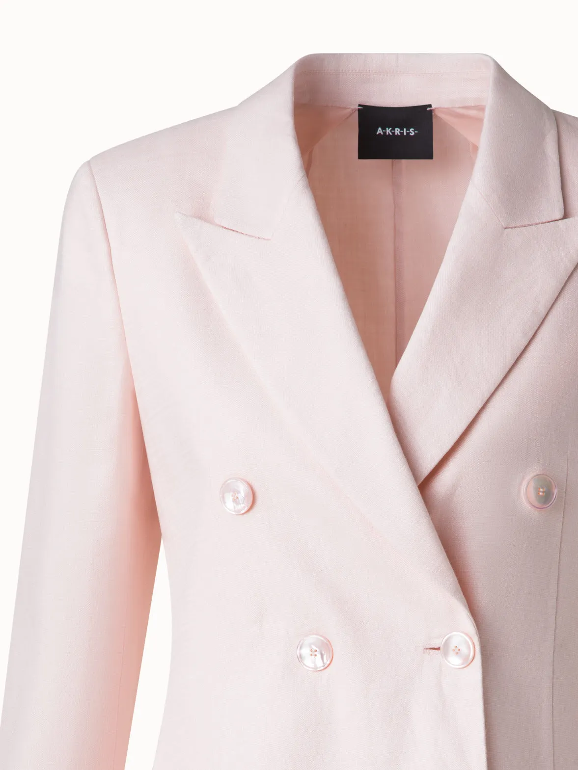 Double-Breasted Blazer in Linen Double-Face
