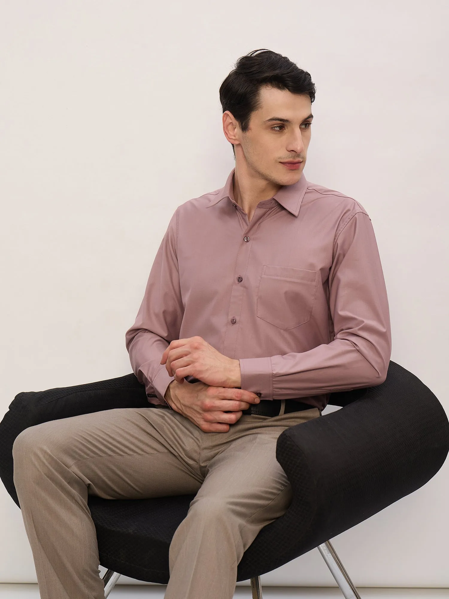 Dusty Pink: Spread Collar Shirt