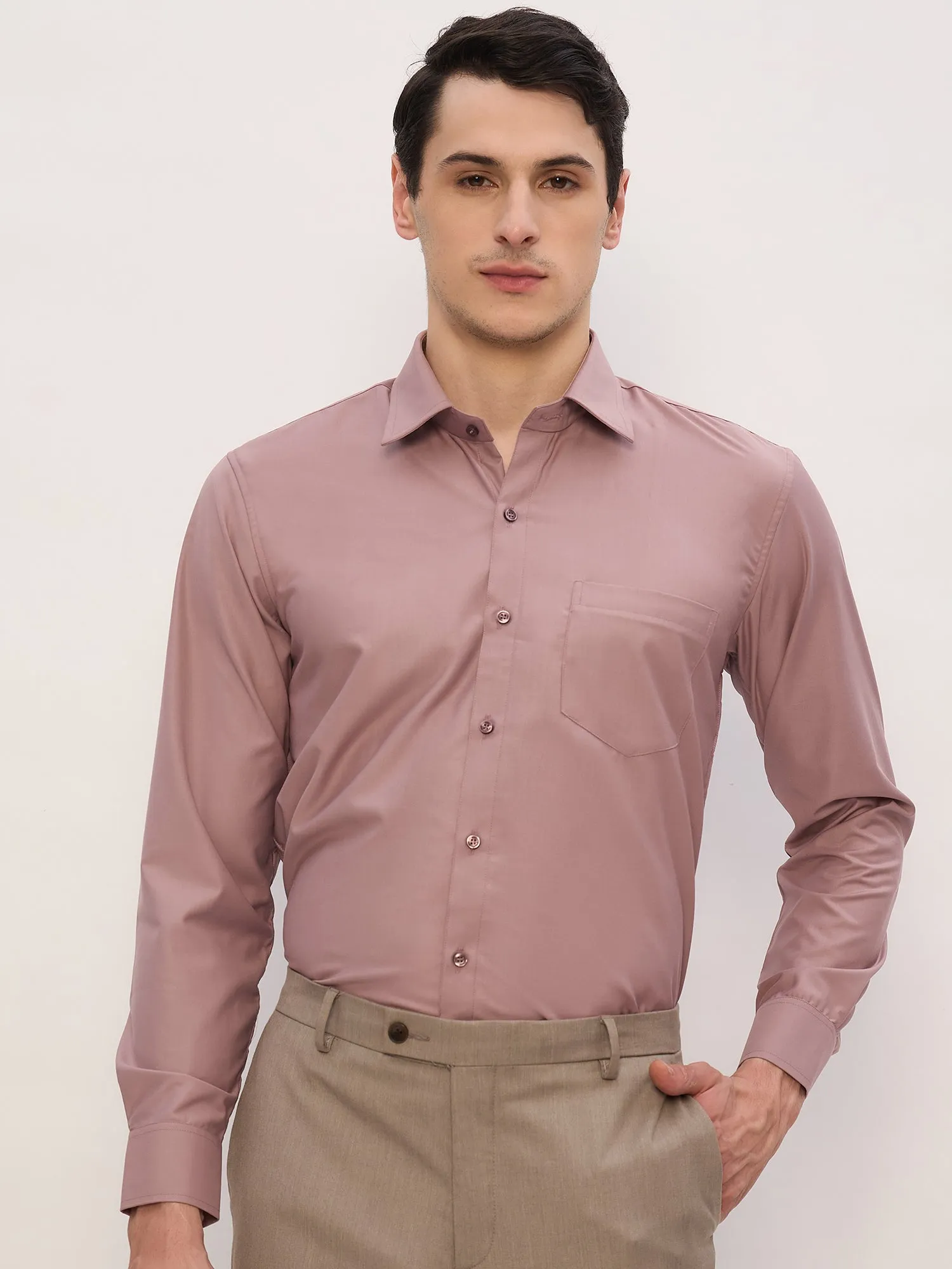 Dusty Pink: Spread Collar Shirt