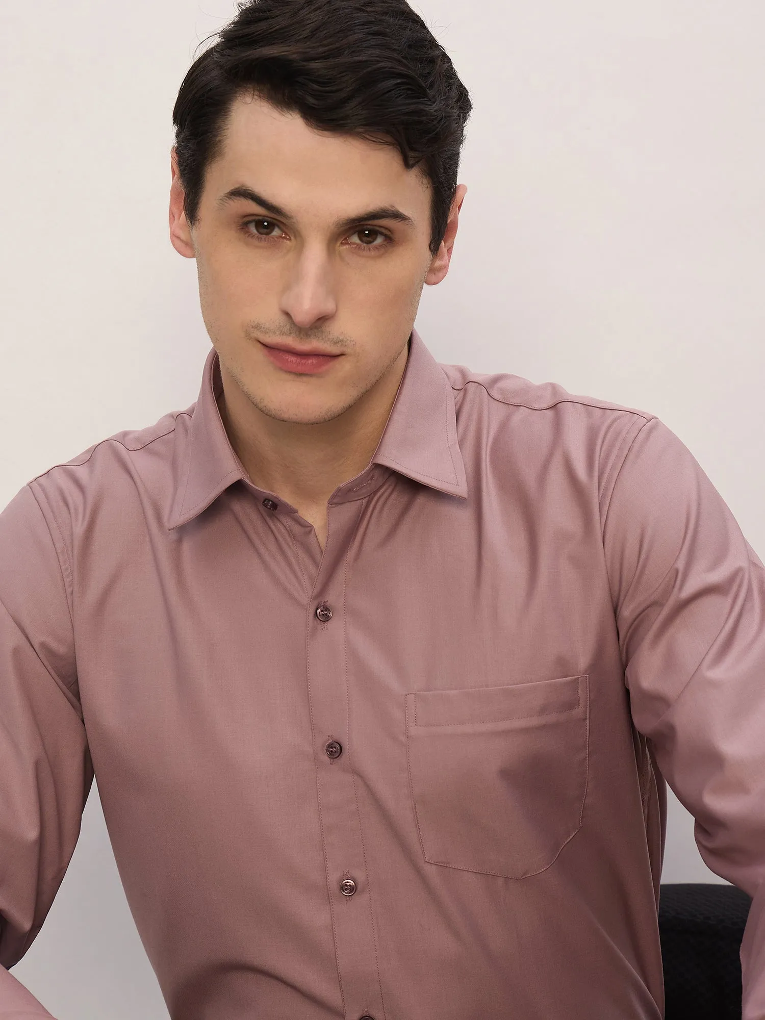 Dusty Pink: Spread Collar Shirt