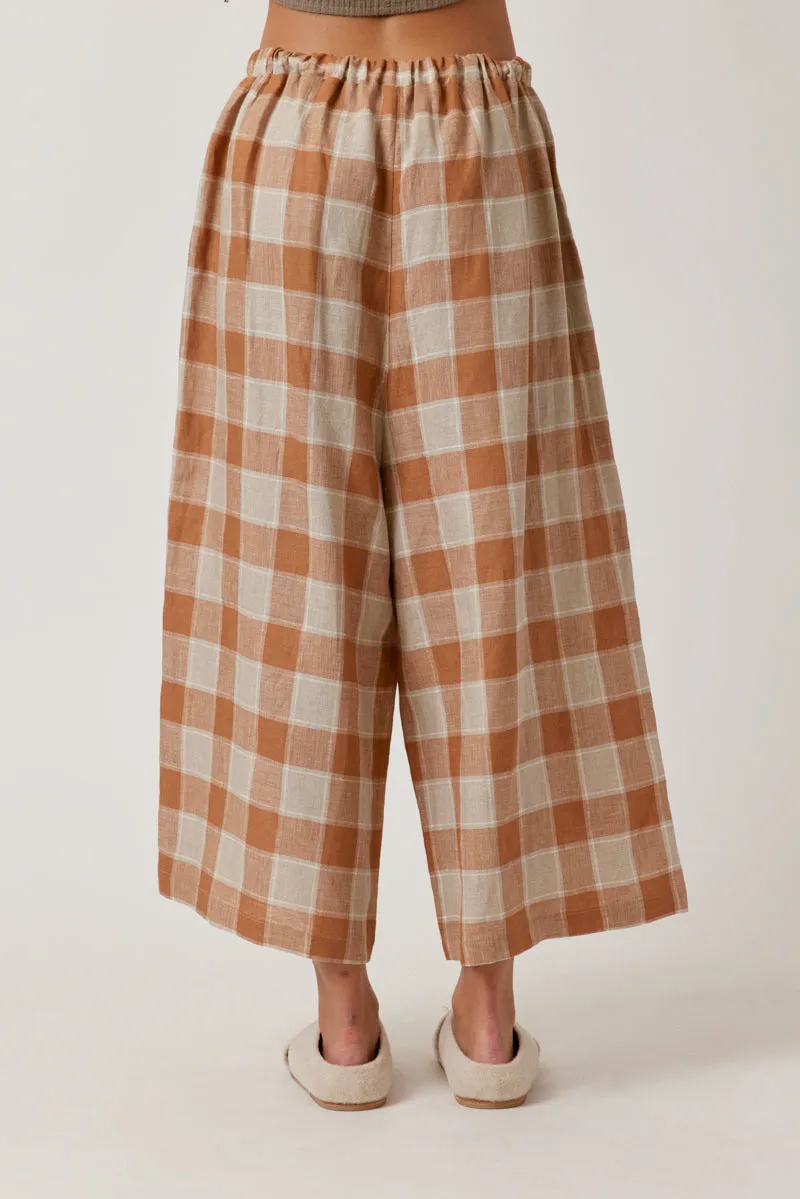Front tie linen pants