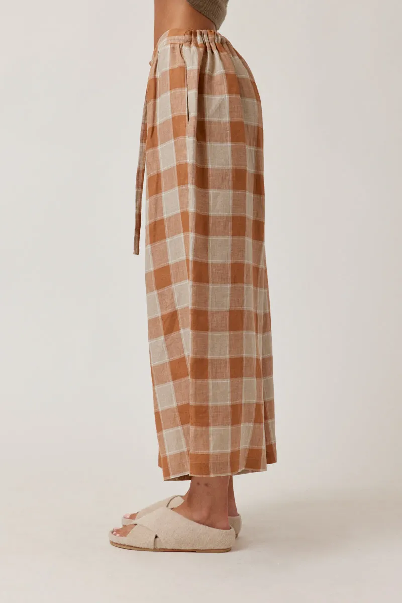 Front tie linen pants