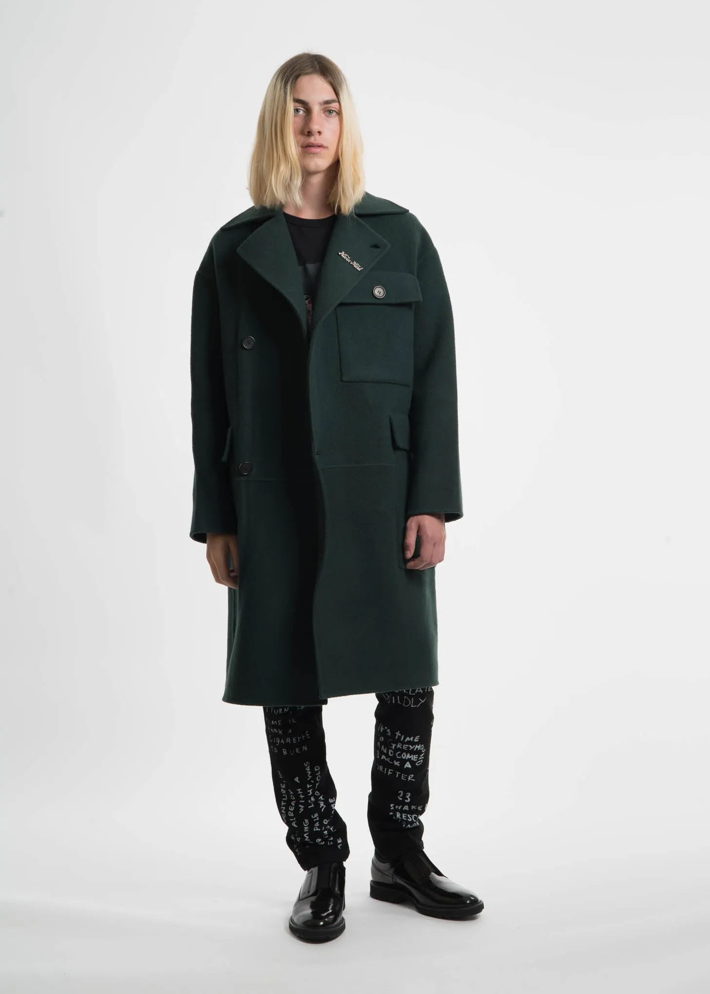 Green Monument Wool Coat