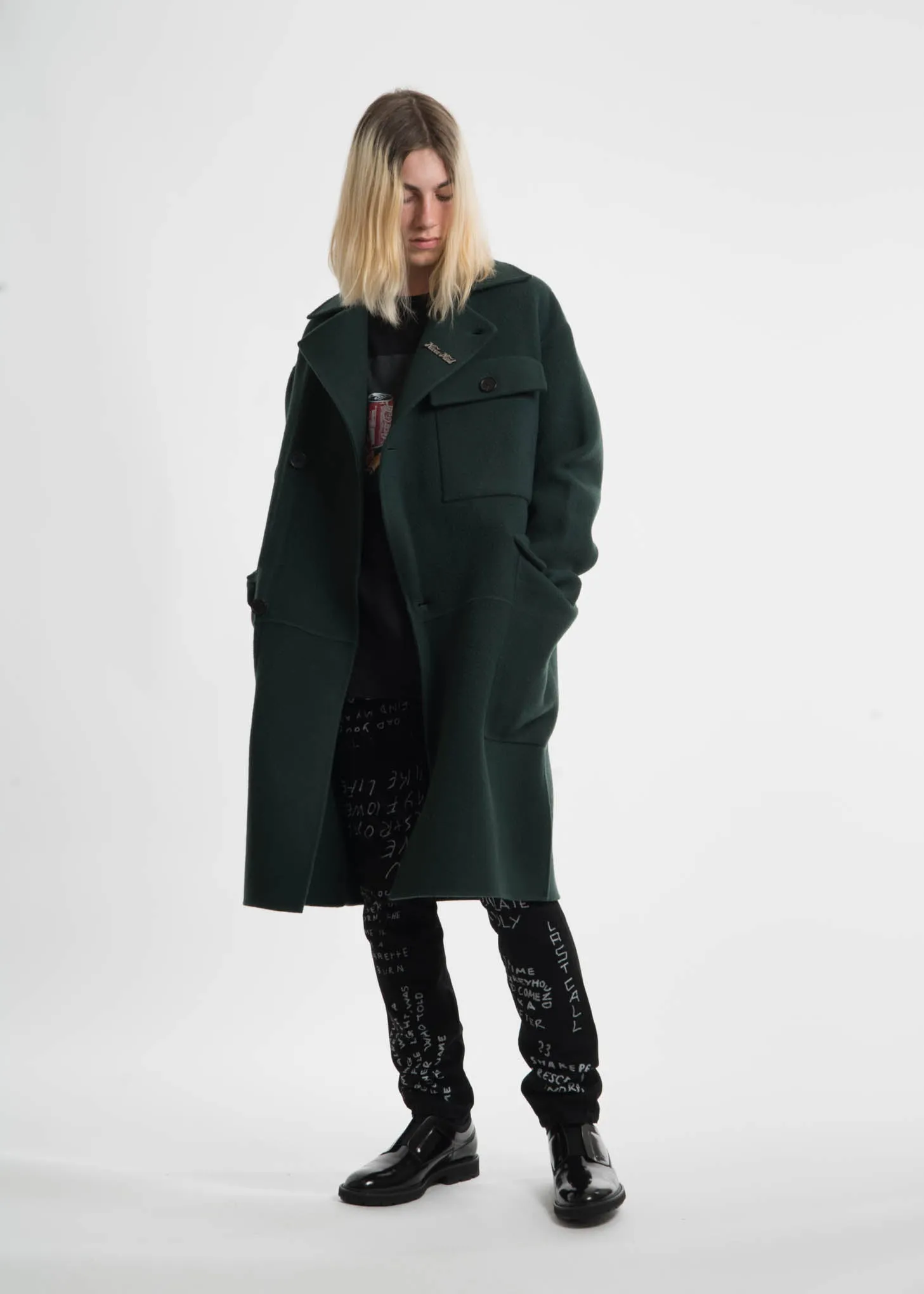 Green Monument Wool Coat
