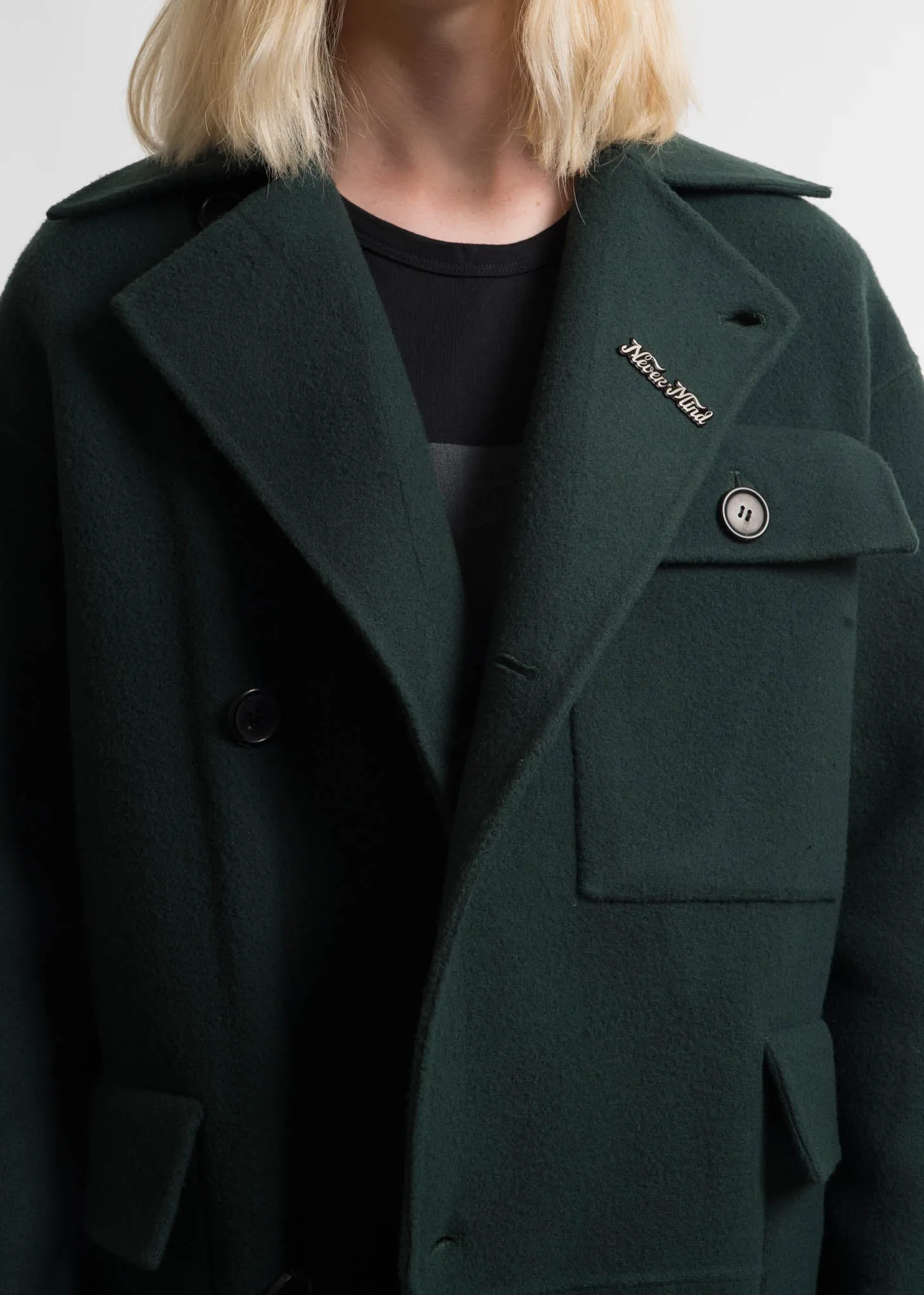 Green Monument Wool Coat