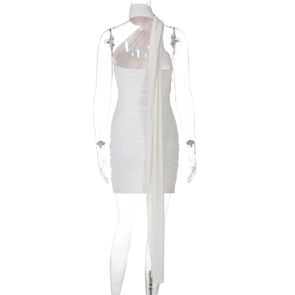 Halter Drape Bodycon Mini Dress