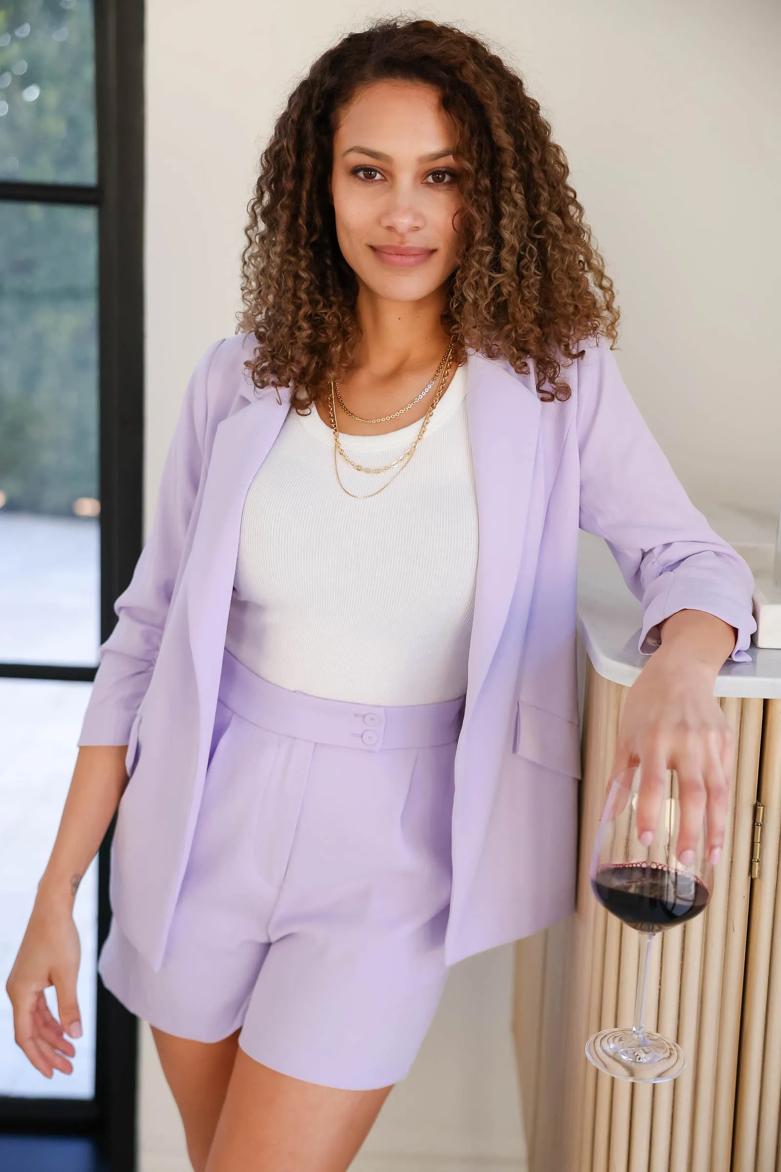 High Standards Matching Blazer and Shorts (Recycled) - Lilac