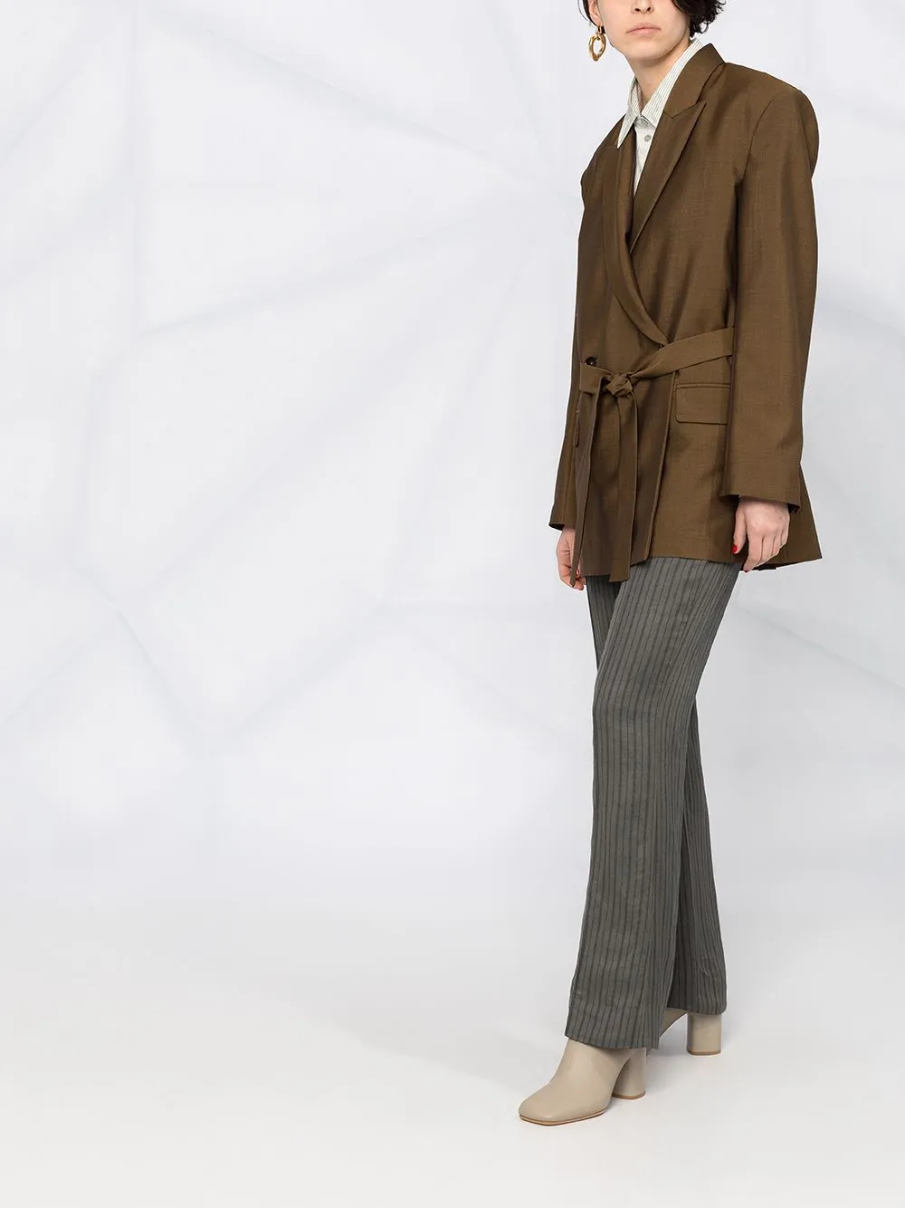 JAMILA WO MO DOUBLE BREASTED BELTED BLAZER