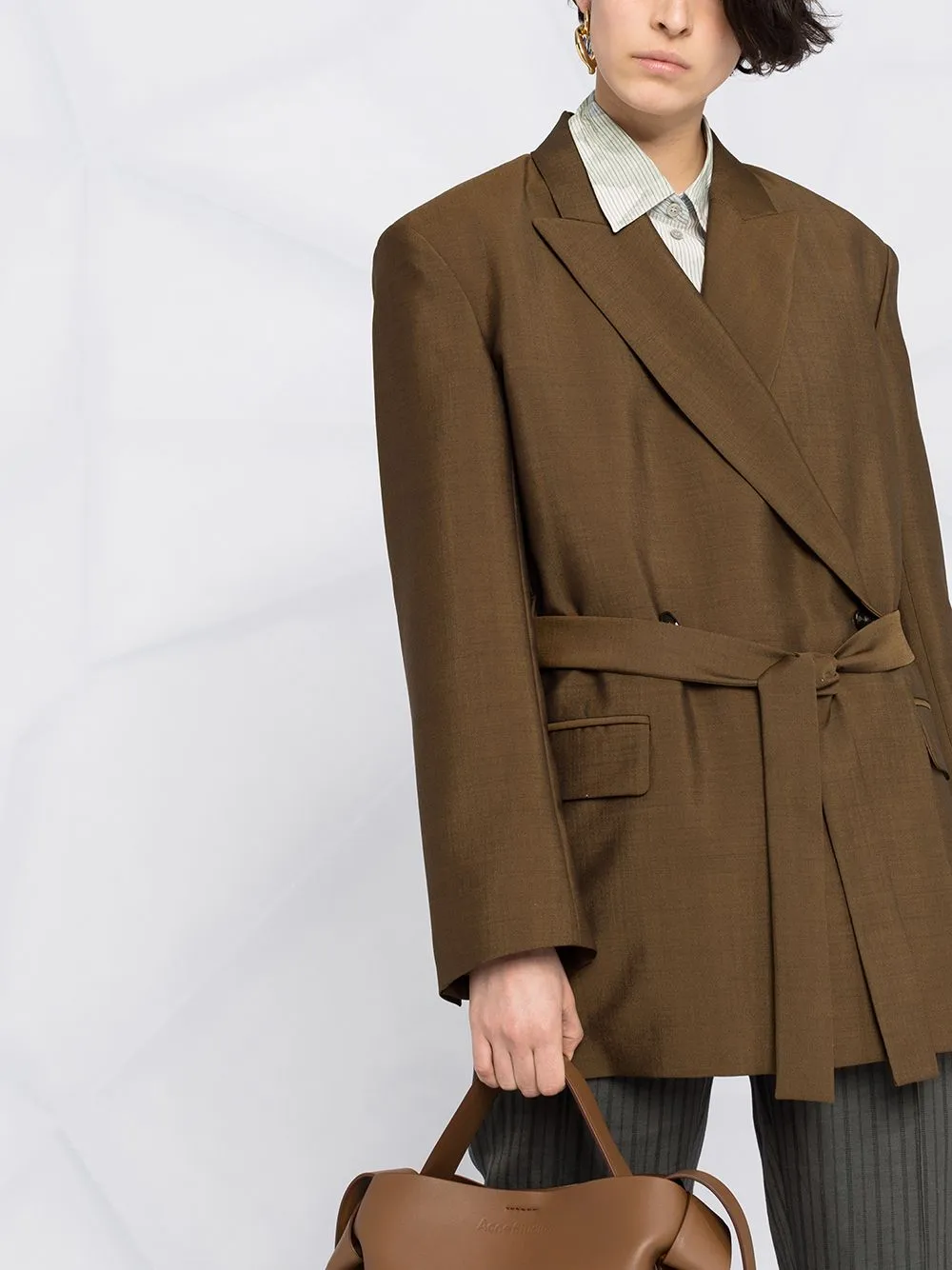 JAMILA WO MO DOUBLE BREASTED BELTED BLAZER