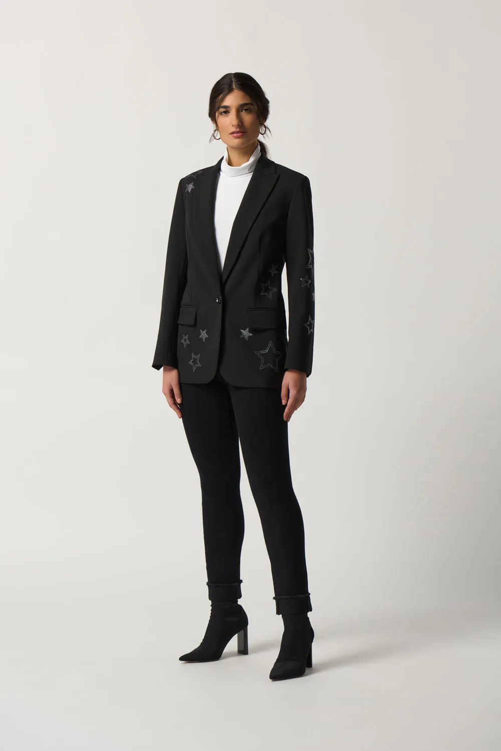 Joseph Ribkoff Black Notched Collar Blazer Style 233972