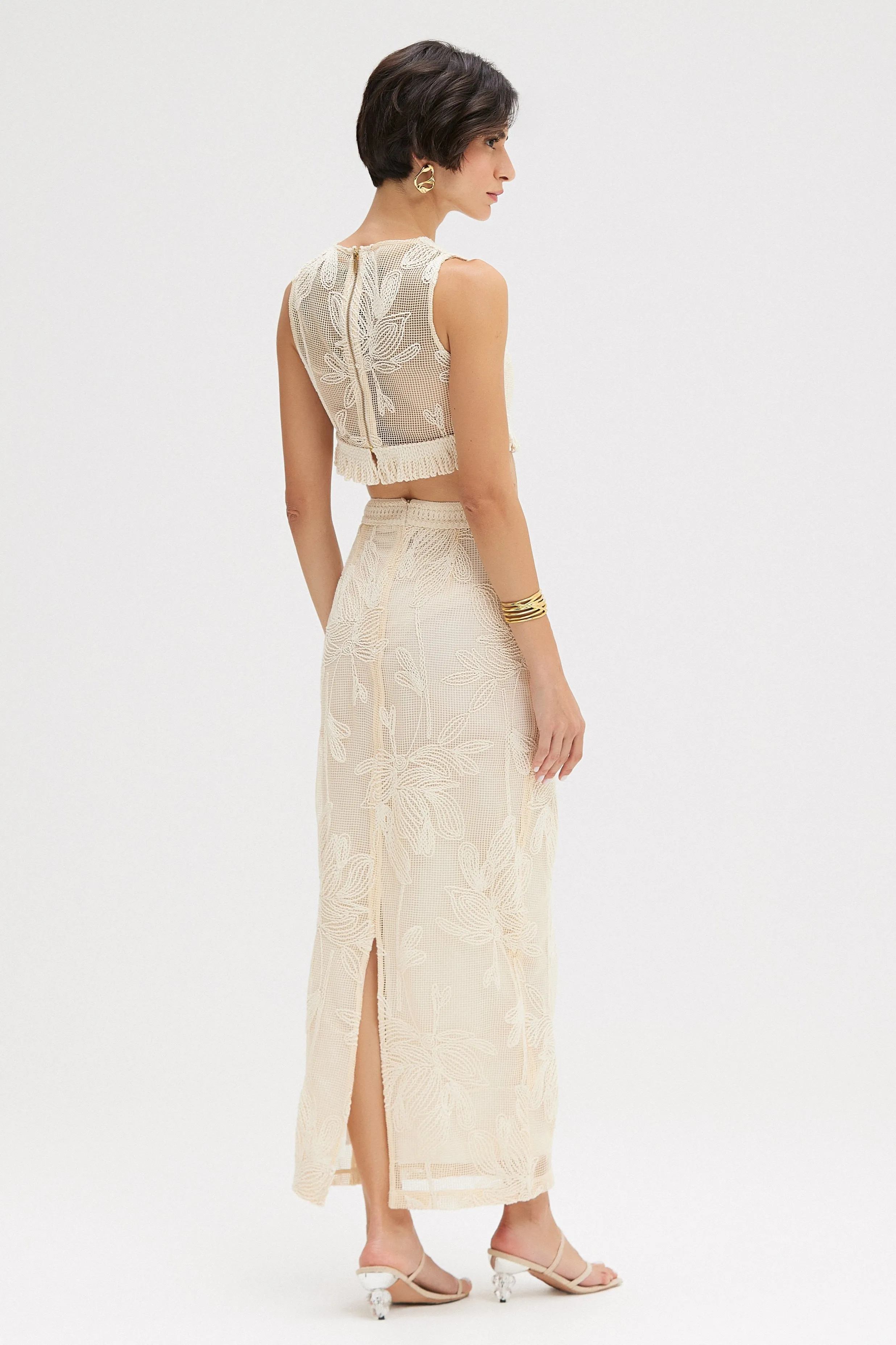 JOY LACE MIDI SKIRT