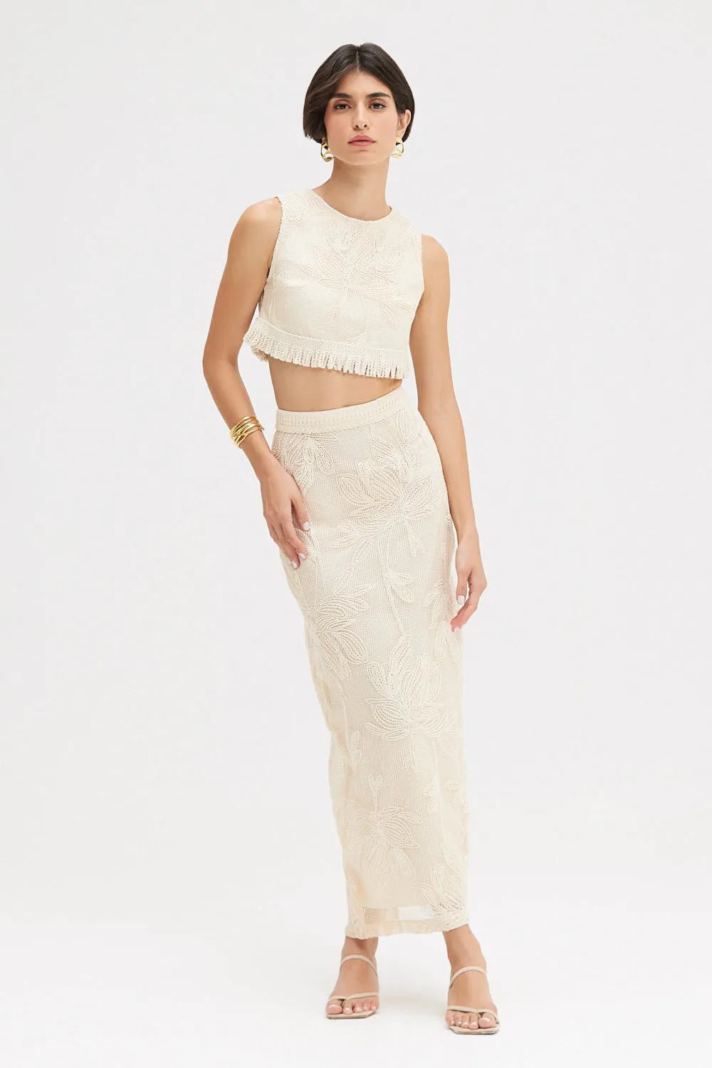 JOY LACE MIDI SKIRT