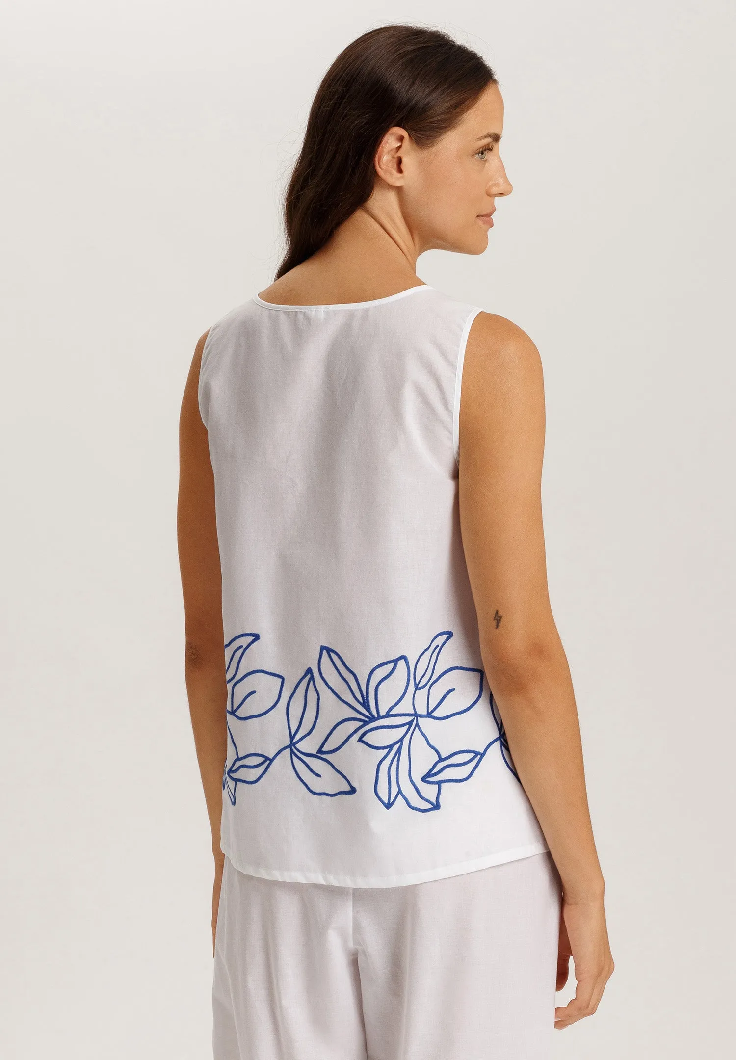 Liz Embroidered Cotton Tank Top | White 74799-101