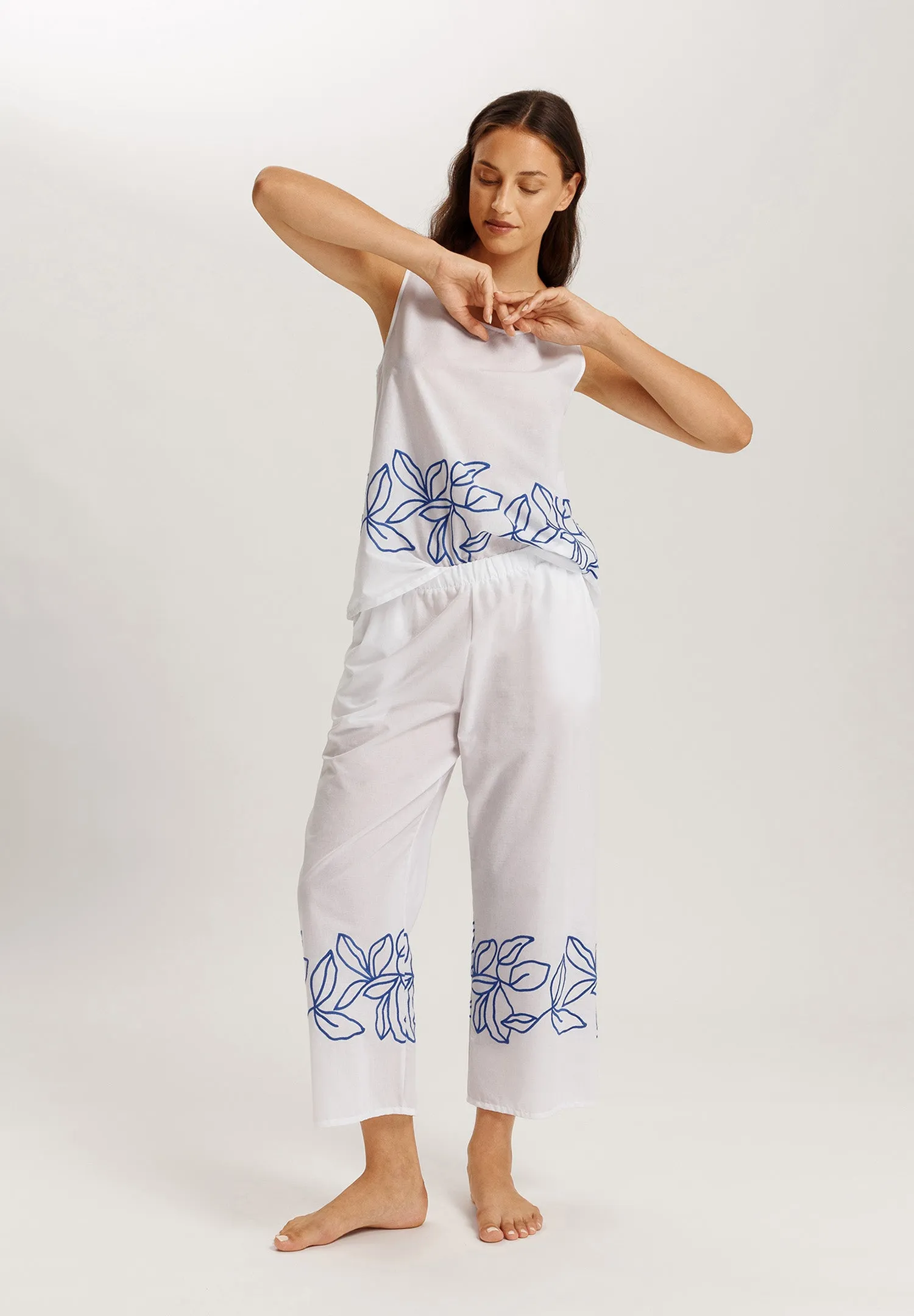 Liz Embroidered Cotton Tank Top | White 74799-101