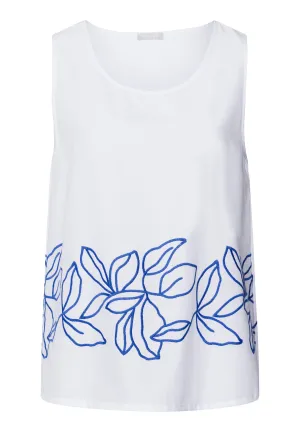 Liz Embroidered Cotton Tank Top | White 74799-101