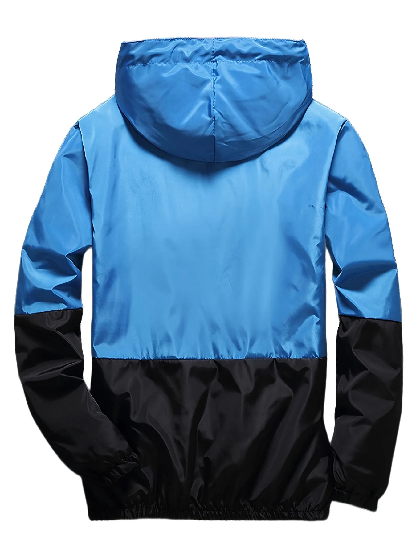 Men's Light Grey Water-resistant Hooded Windbreaker Coat