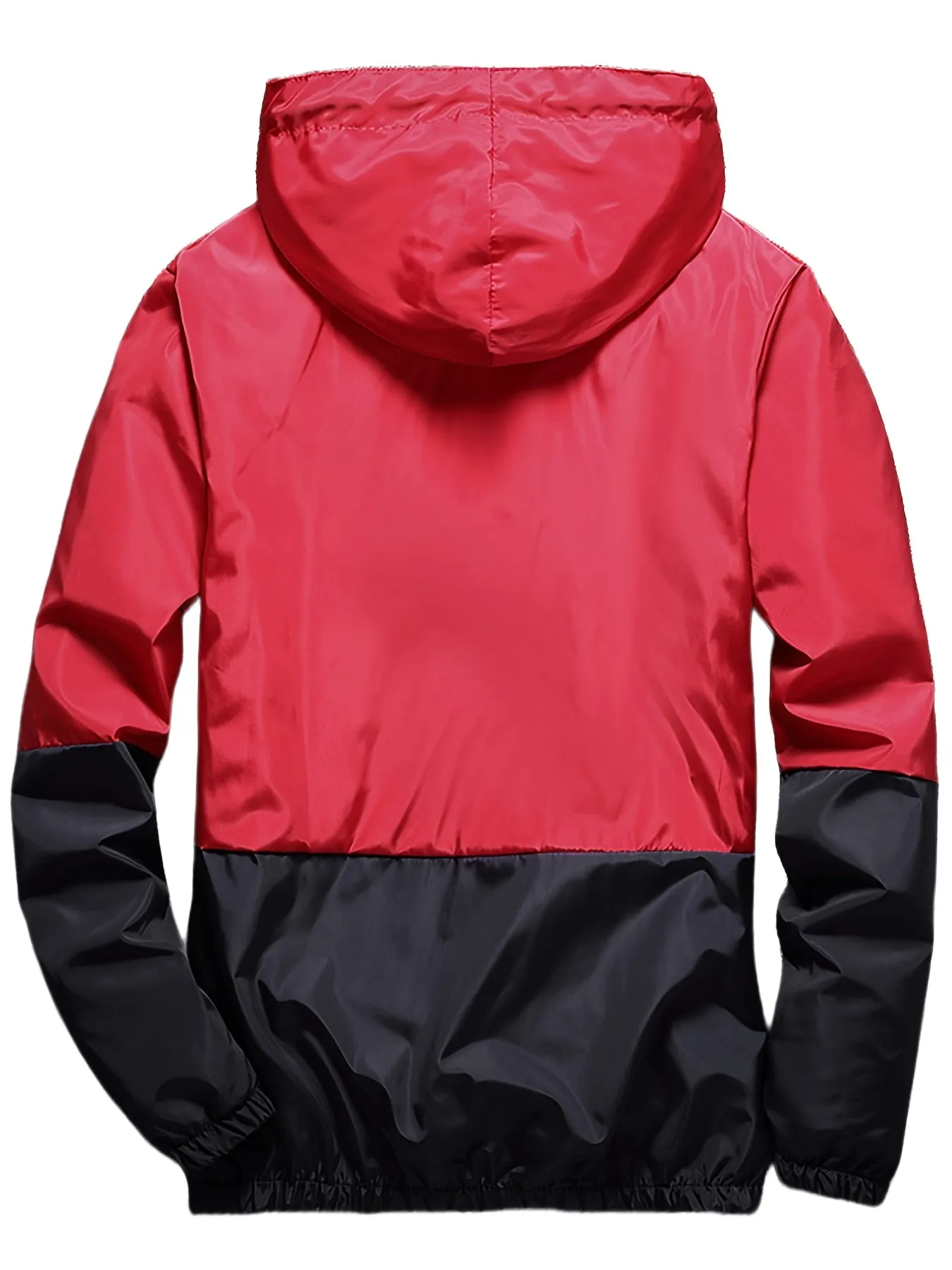 Men's Light Grey Water-resistant Hooded Windbreaker Coat