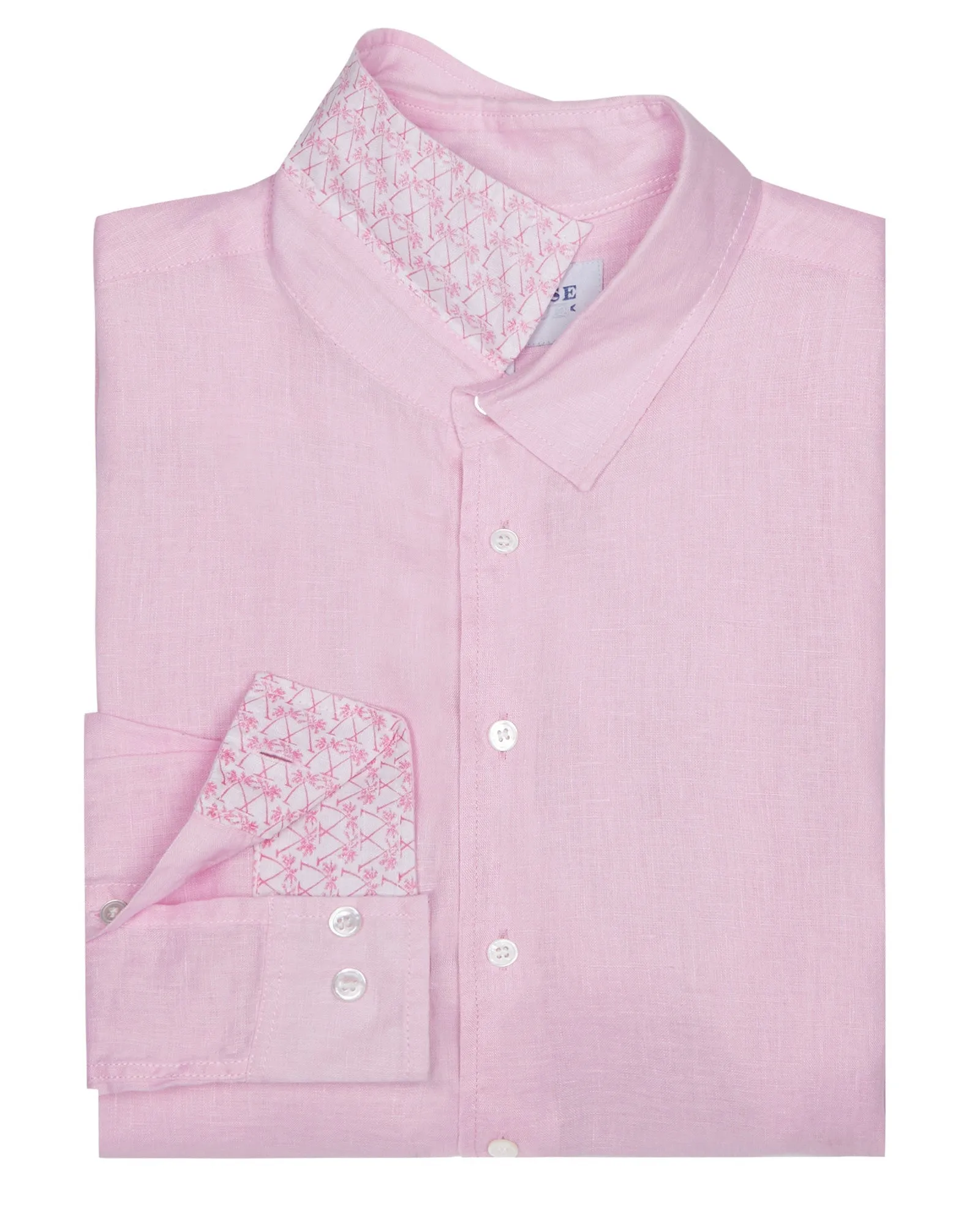 Mens Linen Shirt : PALE PINK