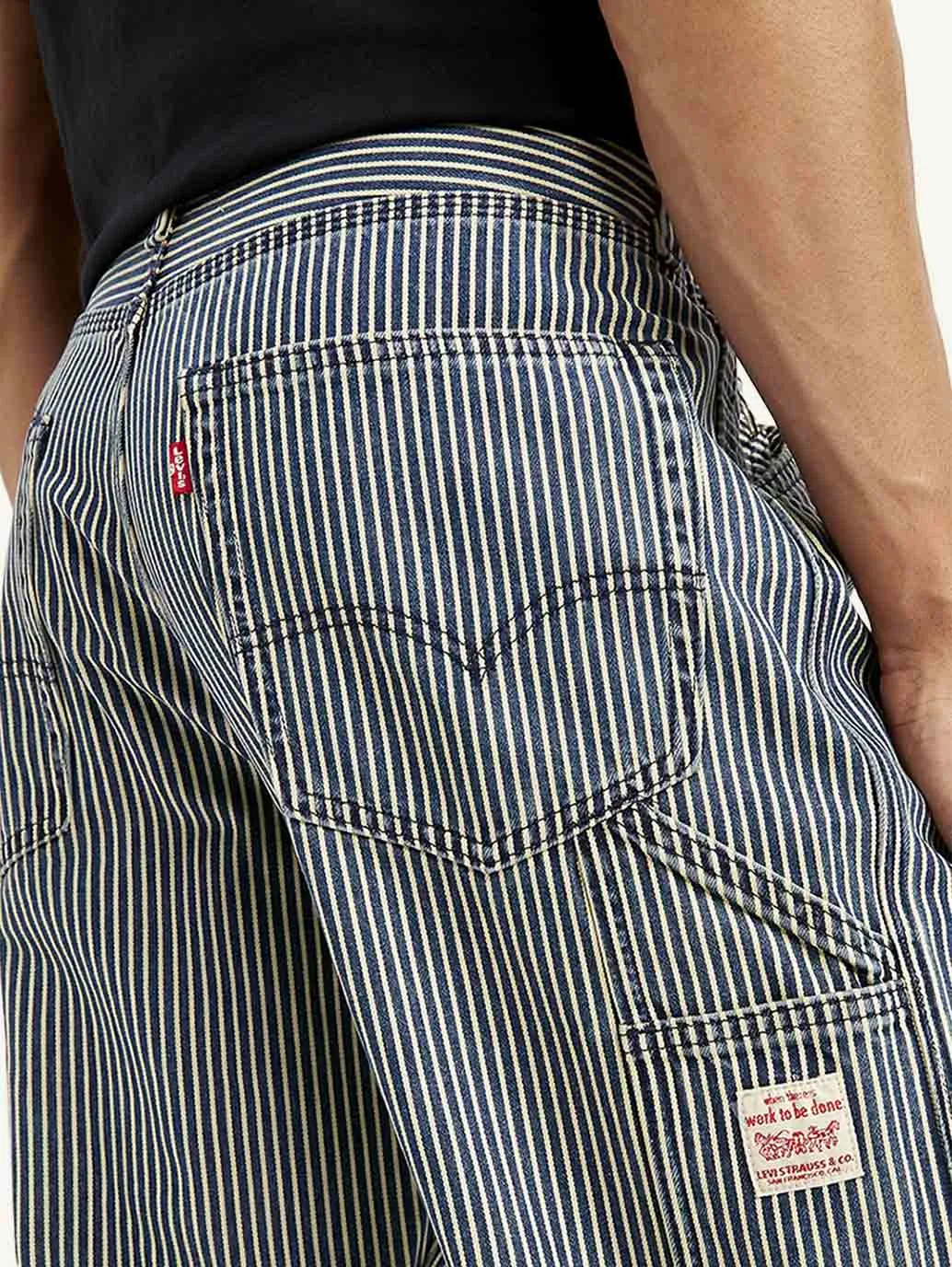 Men's Loose Fit Striped Jeans
