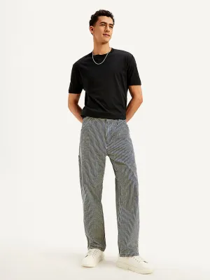 Men's Loose Fit Striped Jeans